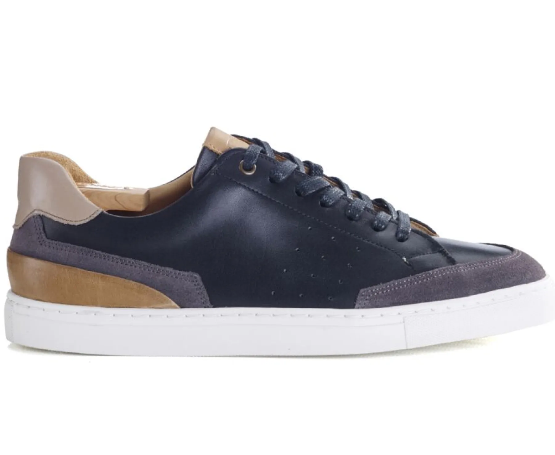 Shoes Bexley Trainers & Sneakers | Black And Grey Suede Men'S Leather Trainers - Beloka | Noir Et Velours Gris