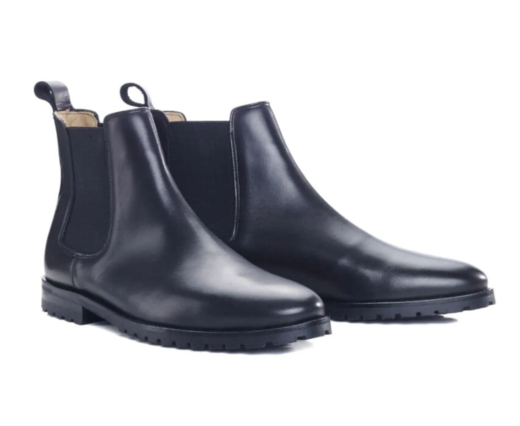 Shoes Bexley Boots Shoes | Black Men'S Chelsea Boots Rubber Outsole With Separate Heel - Bentfield Gomme | Blackblack With Black Waistband