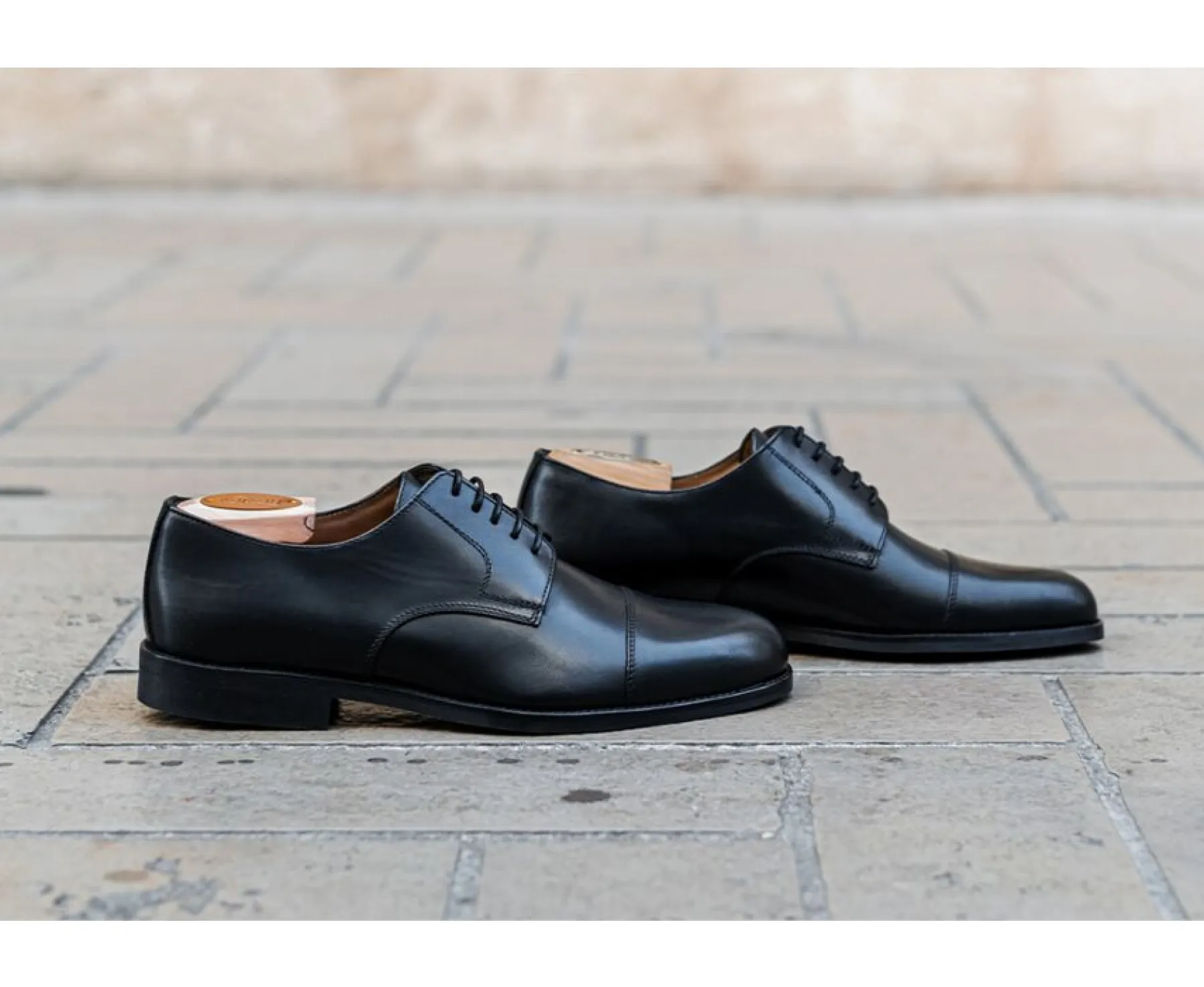 Shoes Bexley Derby Shoes | Blake Derby Shoes - Rubber Sole - Mayfair Classic Gomme Ville | Blackblack With Black Waistband