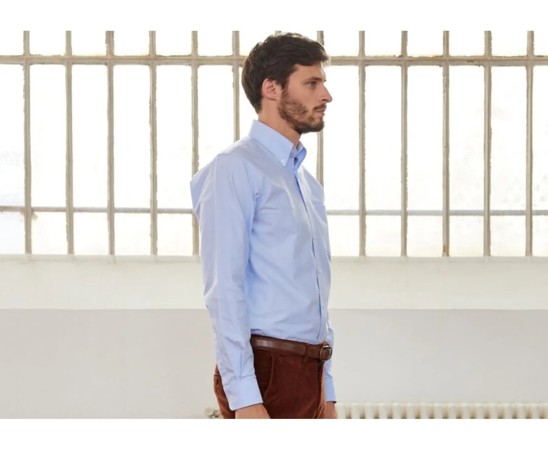 Shirts Bexley | Blue Oxford Shirt With Chest Pocket - American Collar Harold Light Blue