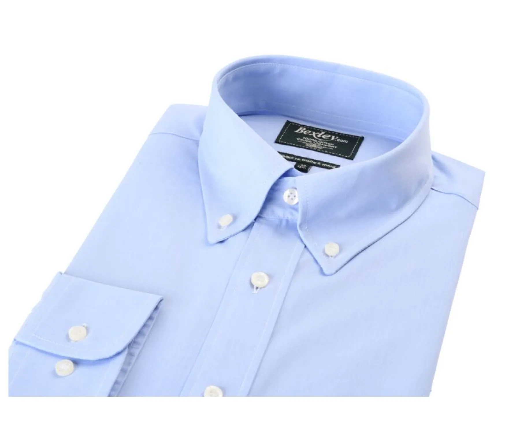 Shirts Bexley | Blue Oxford Shirt With Chest Pocket - American Collar Harold Light Blue