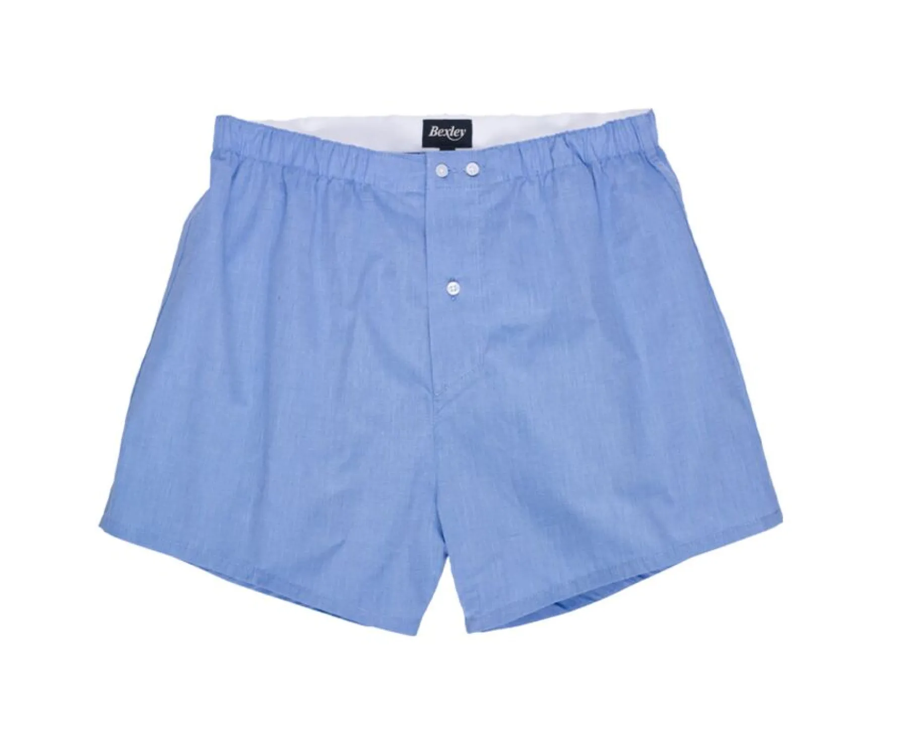 Accessories Bexley | Box Of 2 Plain Blue/Striped Ocean Blue And White Men'S Boxer Shorts - Elon | Grey, Pink And Red