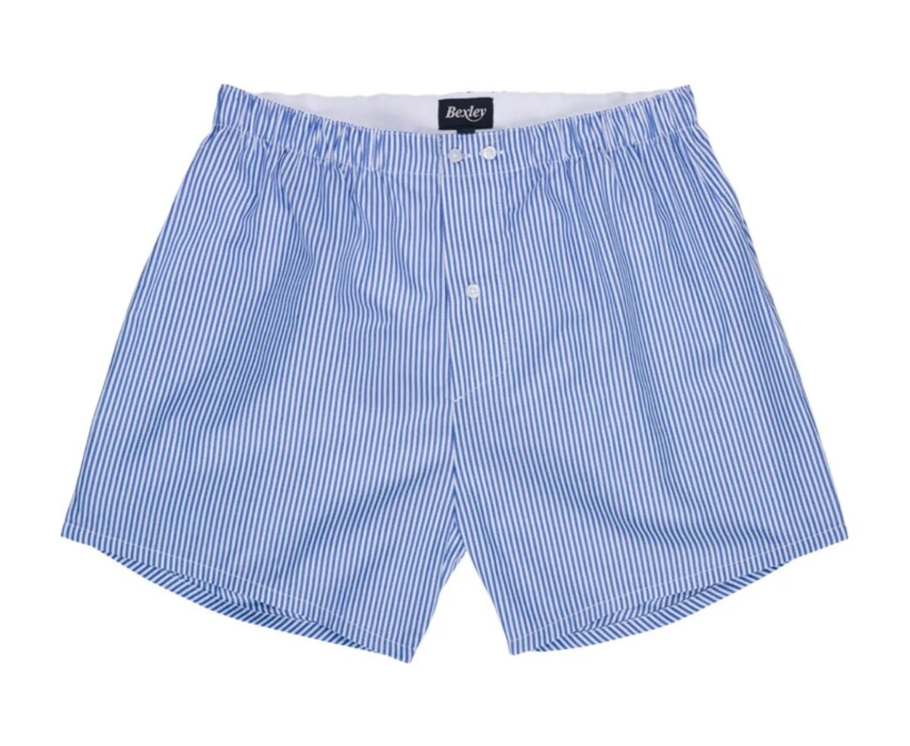 Accessories Bexley | Box Of 2 Plain Blue/Striped Ocean Blue And White Men'S Boxer Shorts - Elon | Grey, Pink And Red