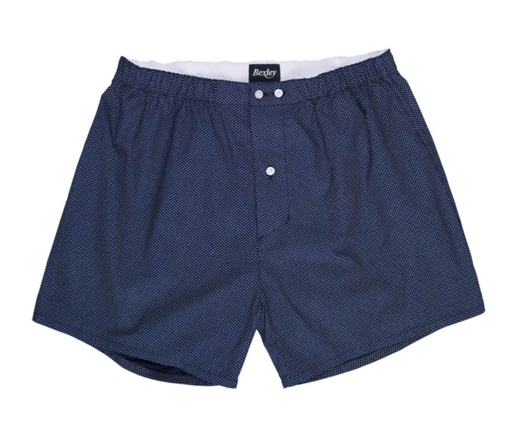 Accessories Bexley | Box Of 2 Plain White/Printed Navy And Beige Men'S Boxer Shorts - Elon | Blue, Orange And Purple