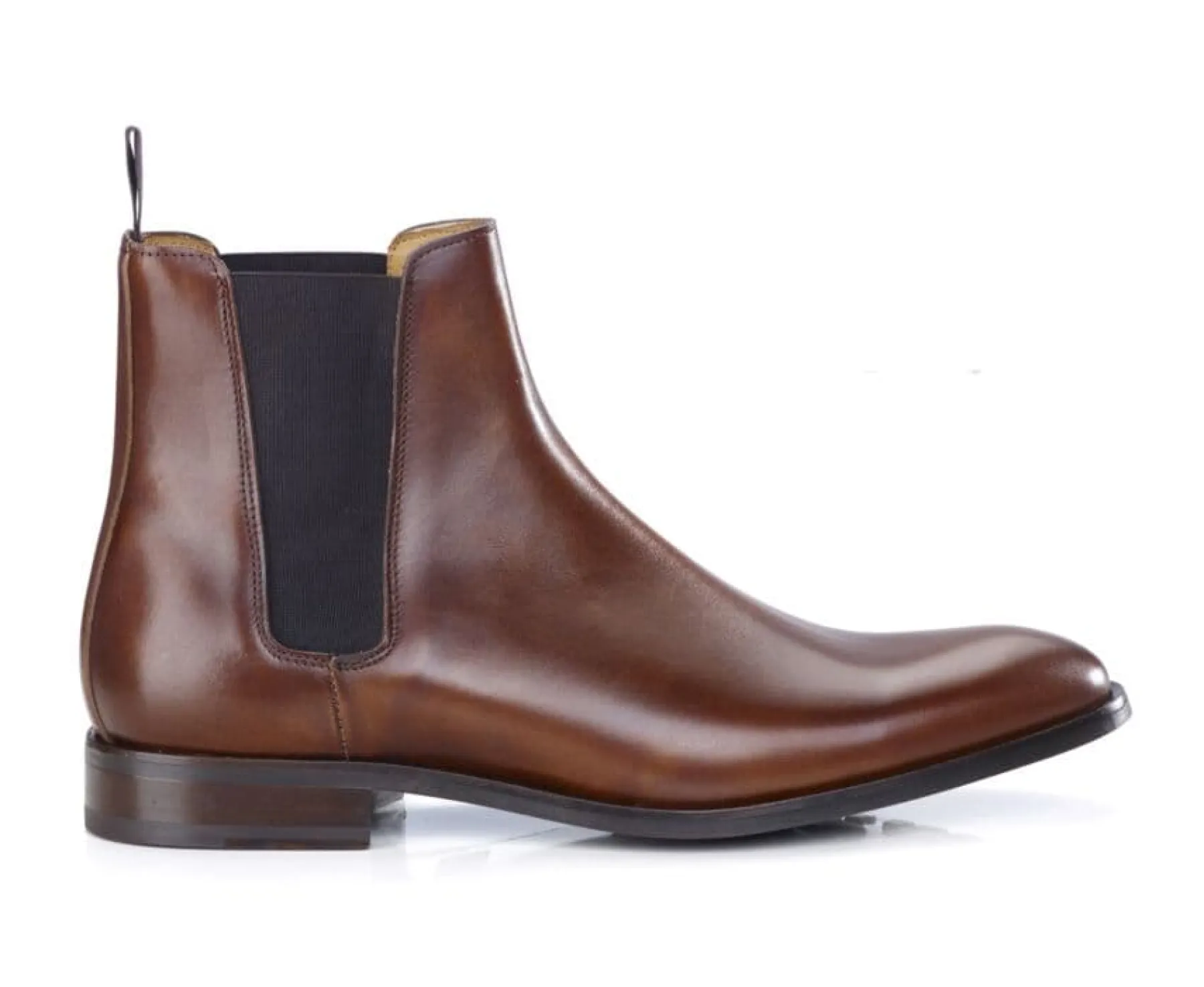 Shoes Bexley Boots Shoes | Cognac Patina Men'S Chelsea Boots With Rubber Outsole - Toddington Gomme | Patina Cognac