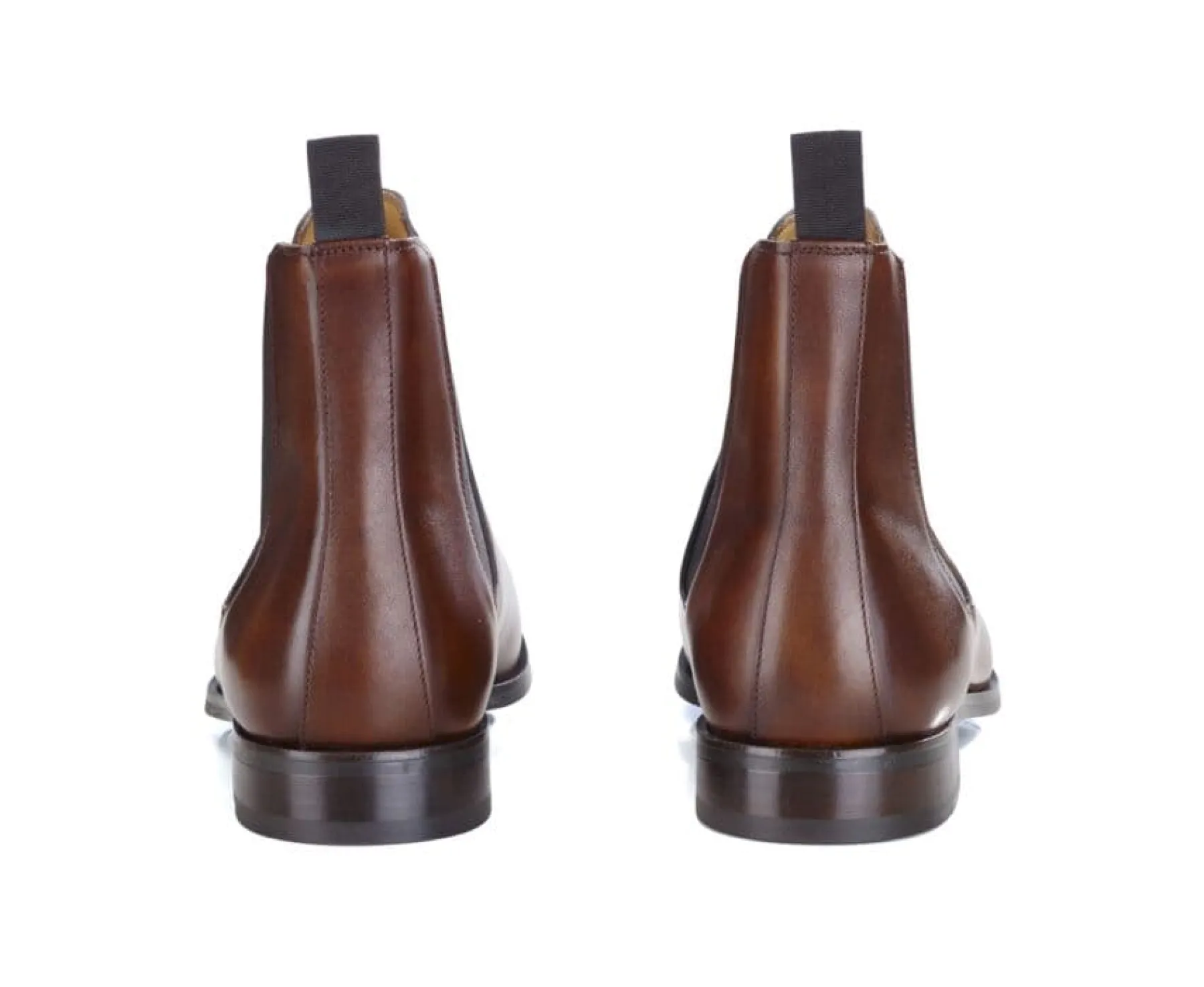 Shoes Bexley Boots Shoes | Cognac Patina Men'S Chelsea Boots With Rubber Outsole - Toddington Gomme | Patina Cognac