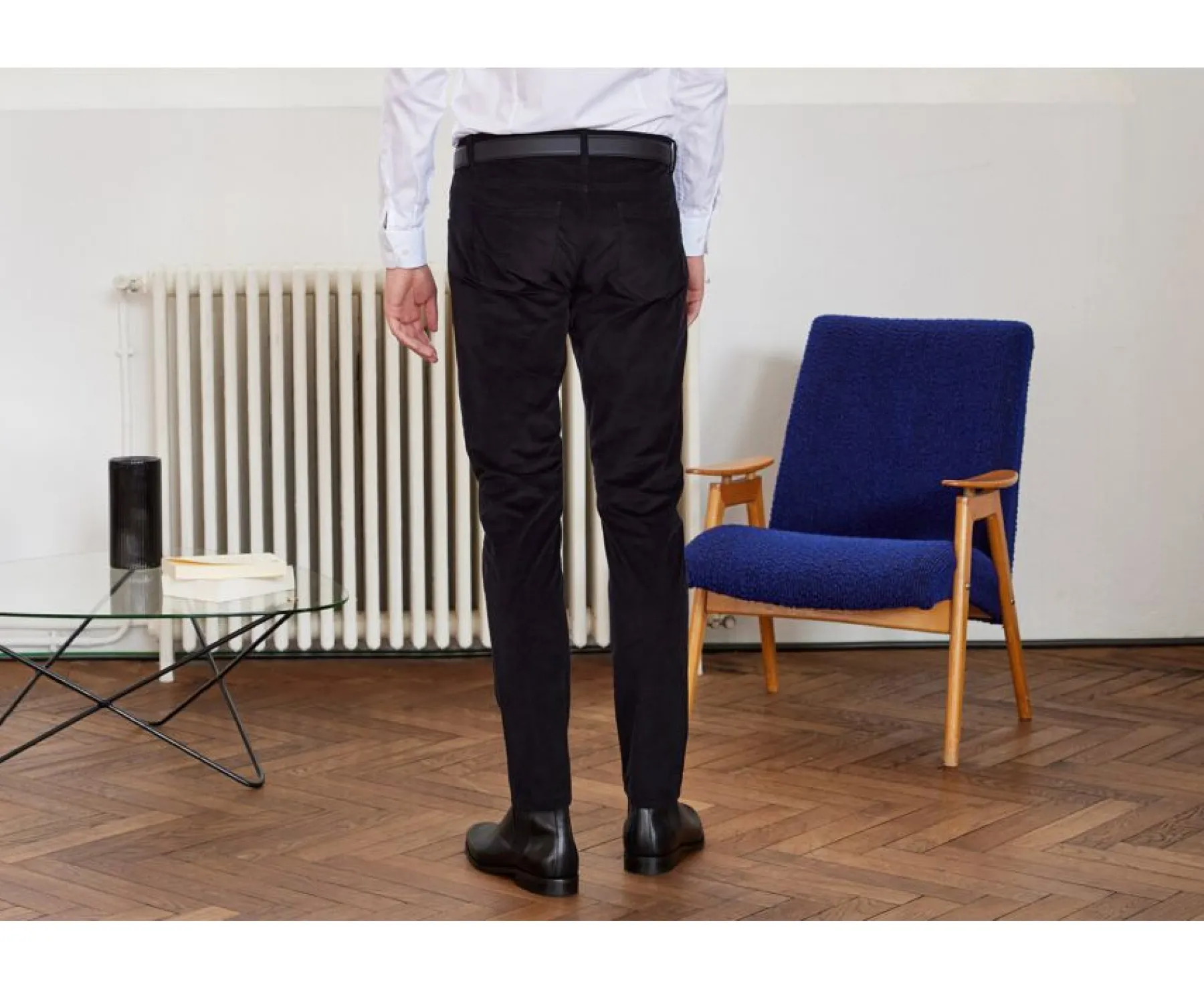 Trousers & Shorts Bexley Adjusted Fit | Corduroy Black Men'S 5 Pocket Trousers - Kars | Blackblack With Black Waistband