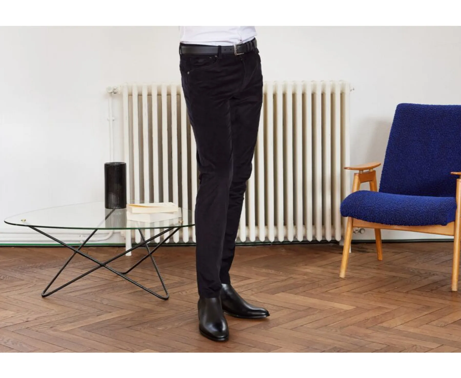 Trousers & Shorts Bexley Adjusted Fit | Corduroy Black Men'S 5 Pocket Trousers - Kars | Blackblack With Black Waistband