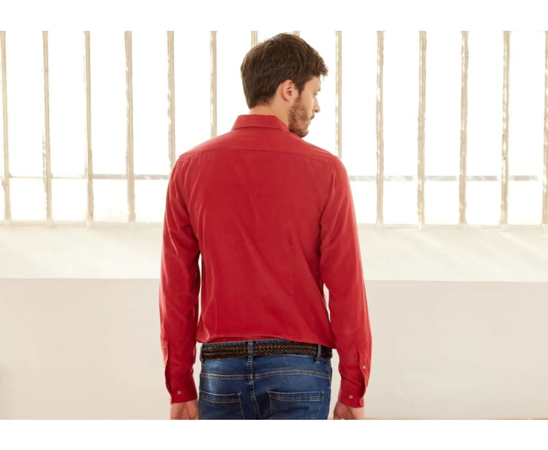 Shirts Bexley | Dark Coral Corduroy Shirt - Wayne | Deep Coral