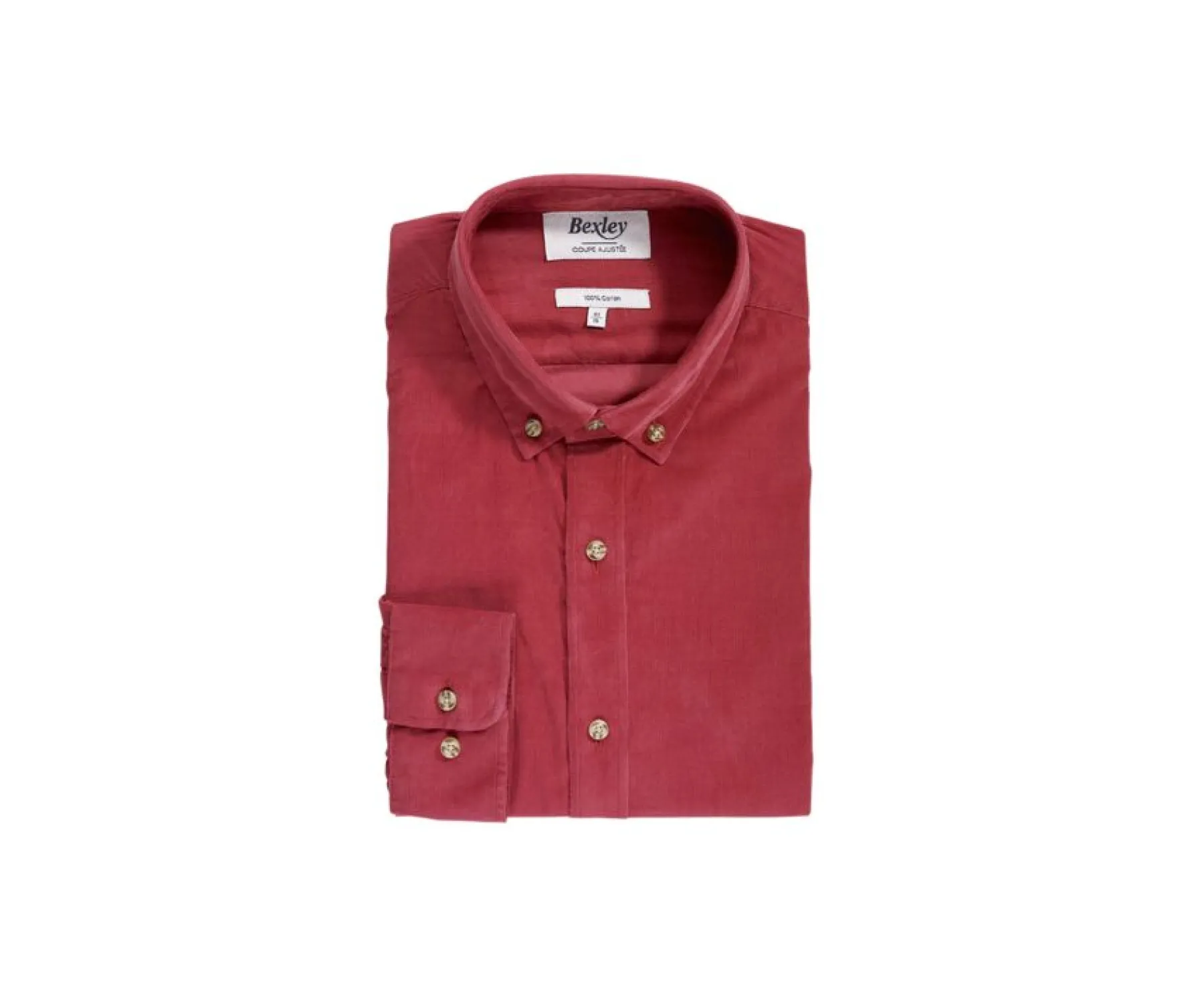 Shirts Bexley | Dark Coral Corduroy Shirt - Wayne | Deep Coral