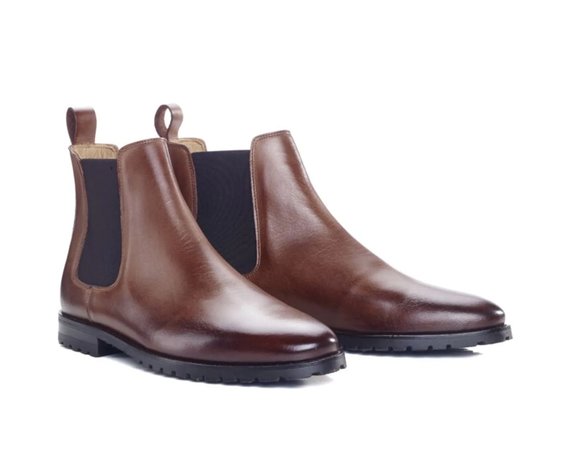 Shoes Bexley Boots Shoes | Men'S Chelsea Boots Rubber Outsole With Separate Heel - Bentfield Gomme | Patina Chocolate