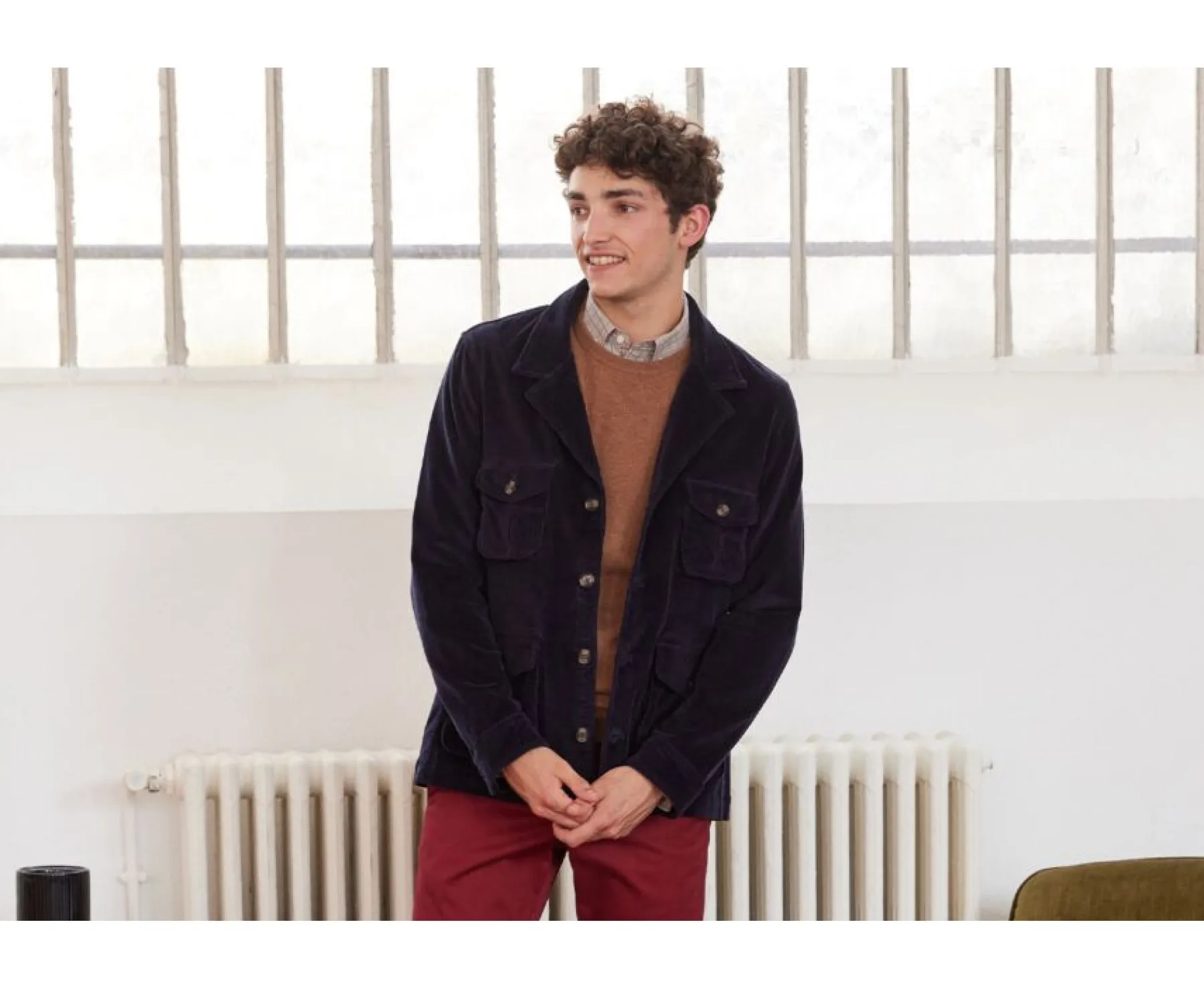 Jackets & Coats Bexley | Men'S Corduroy Safari Jacket - Florencien | Navy