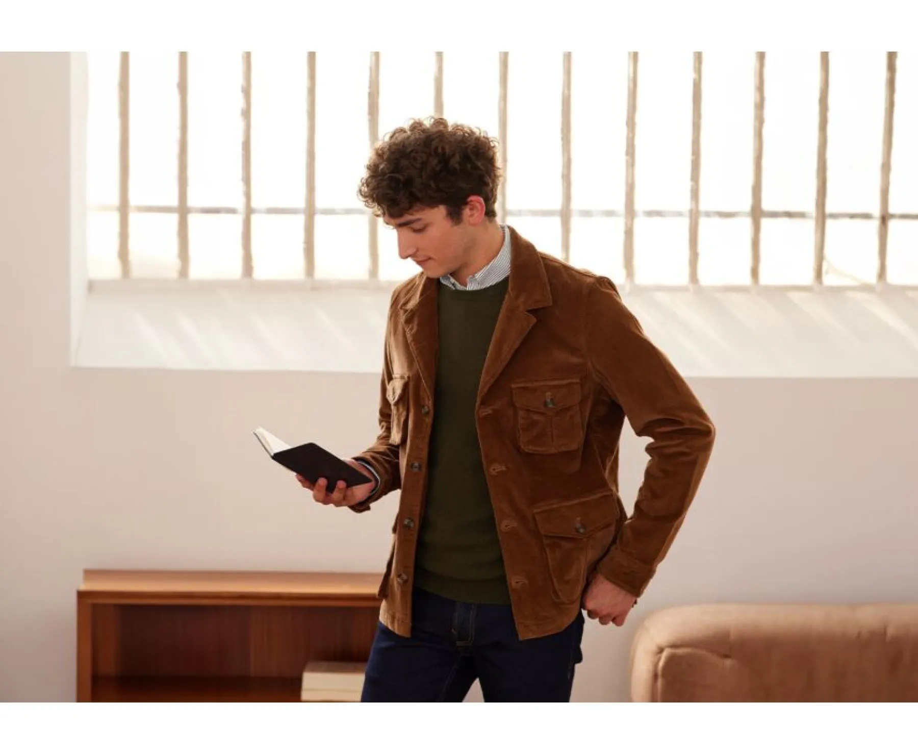 Jackets & Coats Bexley | Men'S Corduroy Safari Jacket - Florencien | Dark Camel