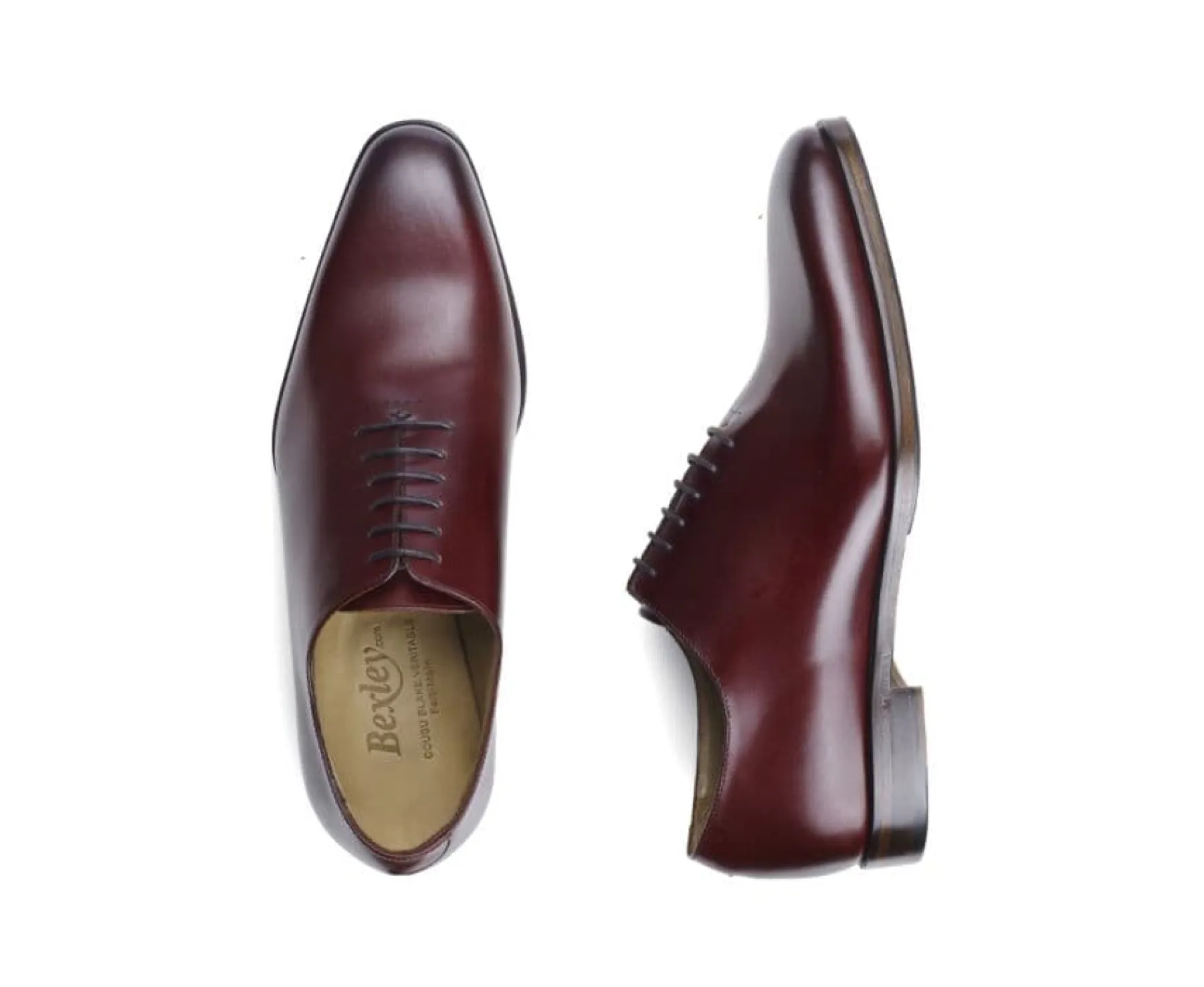 Shoes Bexley Oxford Shoes | Men'S Oxford Shoes - Leather Sole With Pad Bellagio Patin Bright Burgundy
