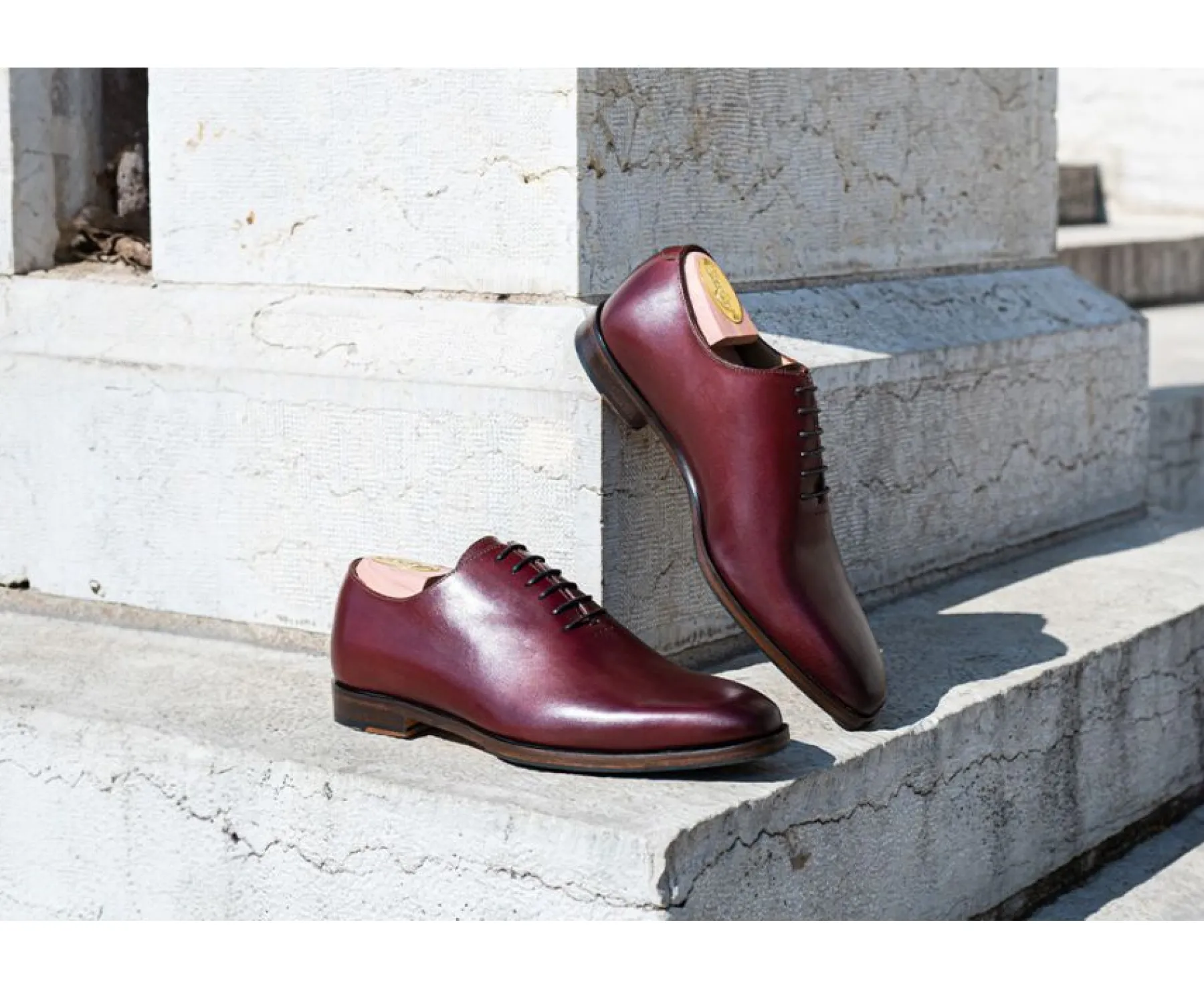 Shoes Bexley Oxford Shoes | Men'S Oxford Shoes - Leather Sole With Pad Bellagio Patin Bright Burgundy