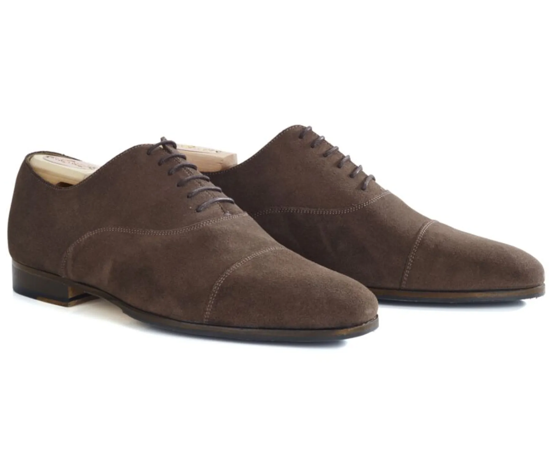 Shoes Bexley Oxford Shoes | Oxford Shoes - Leather Outsole & Rubber Pad - Lennox Patin | Dark Taupe Suede