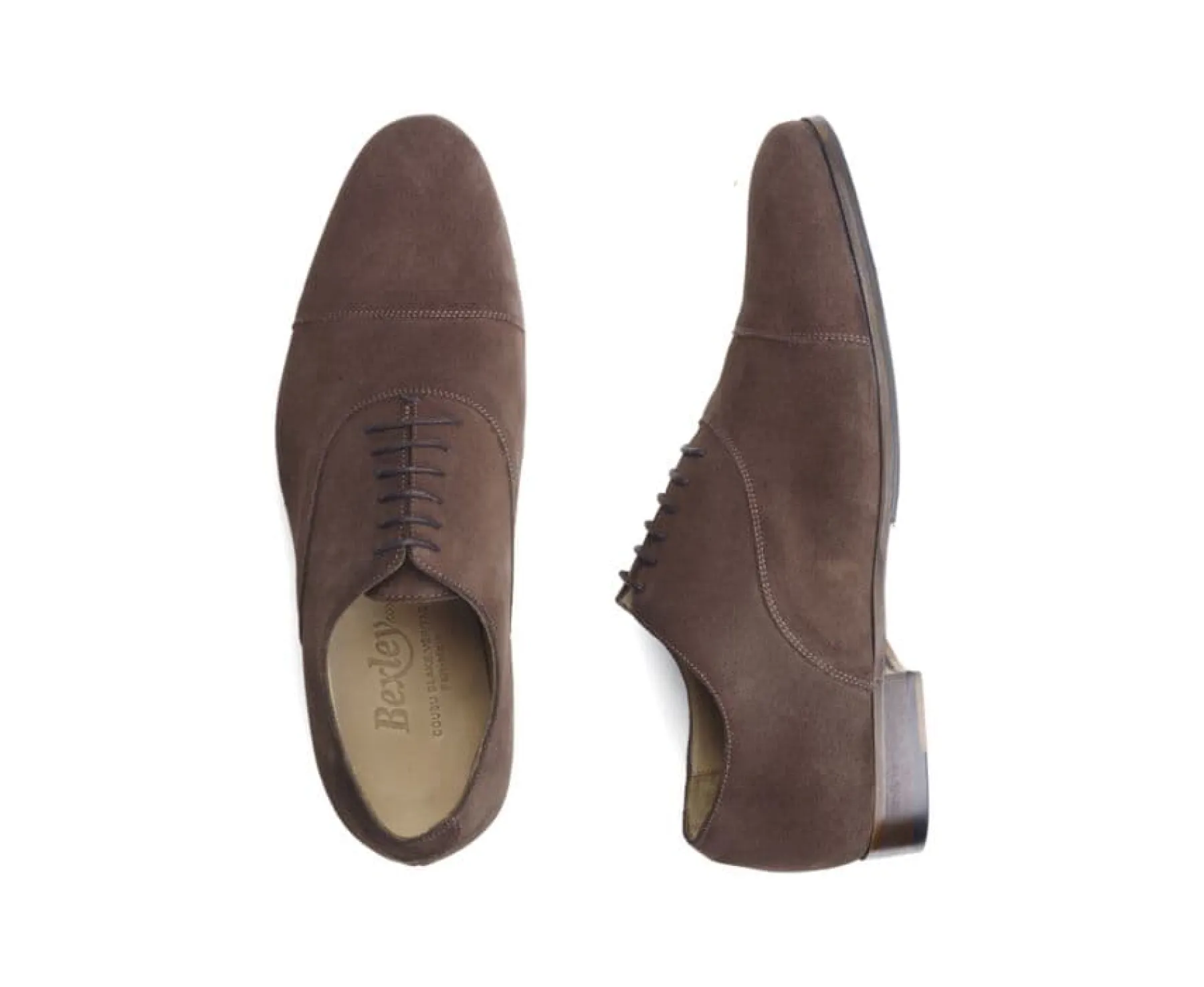 Shoes Bexley Oxford Shoes | Oxford Shoes - Leather Outsole & Rubber Pad - Lennox Patin | Dark Taupe Suede