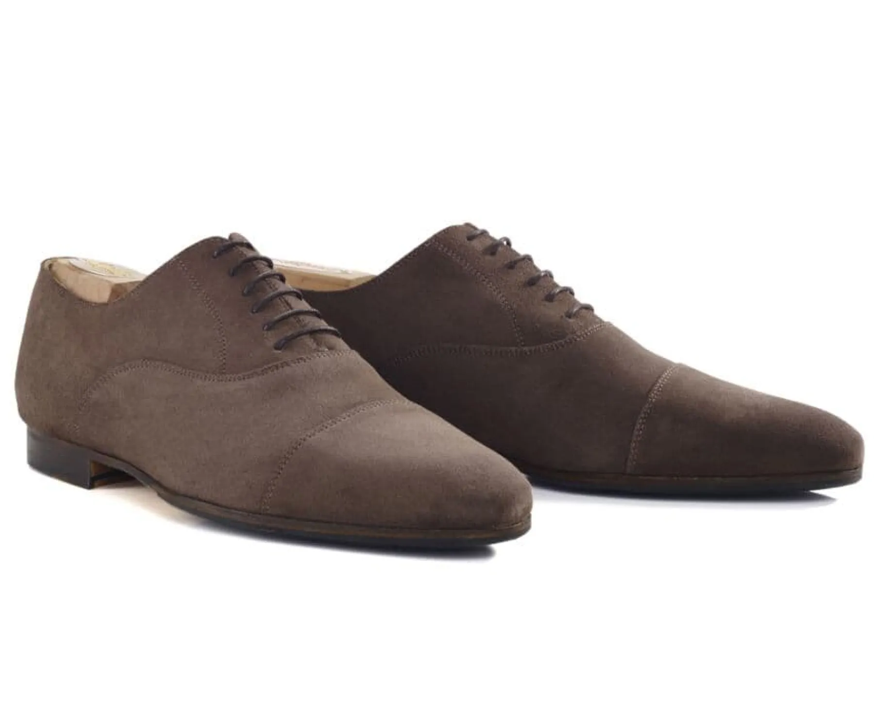 Shoes Bexley Oxford Shoes | Oxford Shoes - Leather Outsole & Rubber Pad - Lennox Patin | Dark Taupe Suede