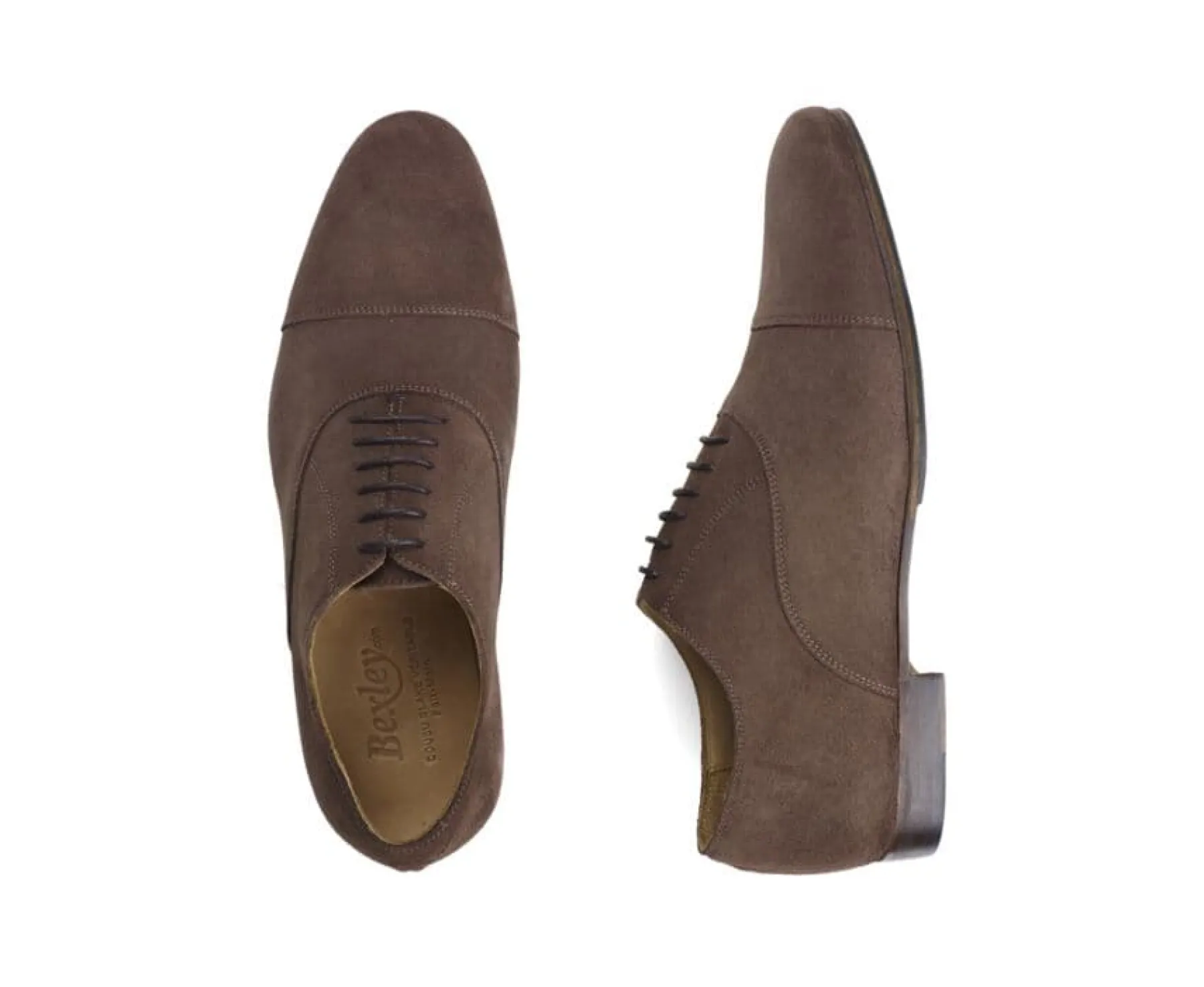 Shoes Bexley Oxford Shoes | Oxford Shoes - Leather Outsole & Rubber Pad - Lennox Patin | Dark Taupe Suede