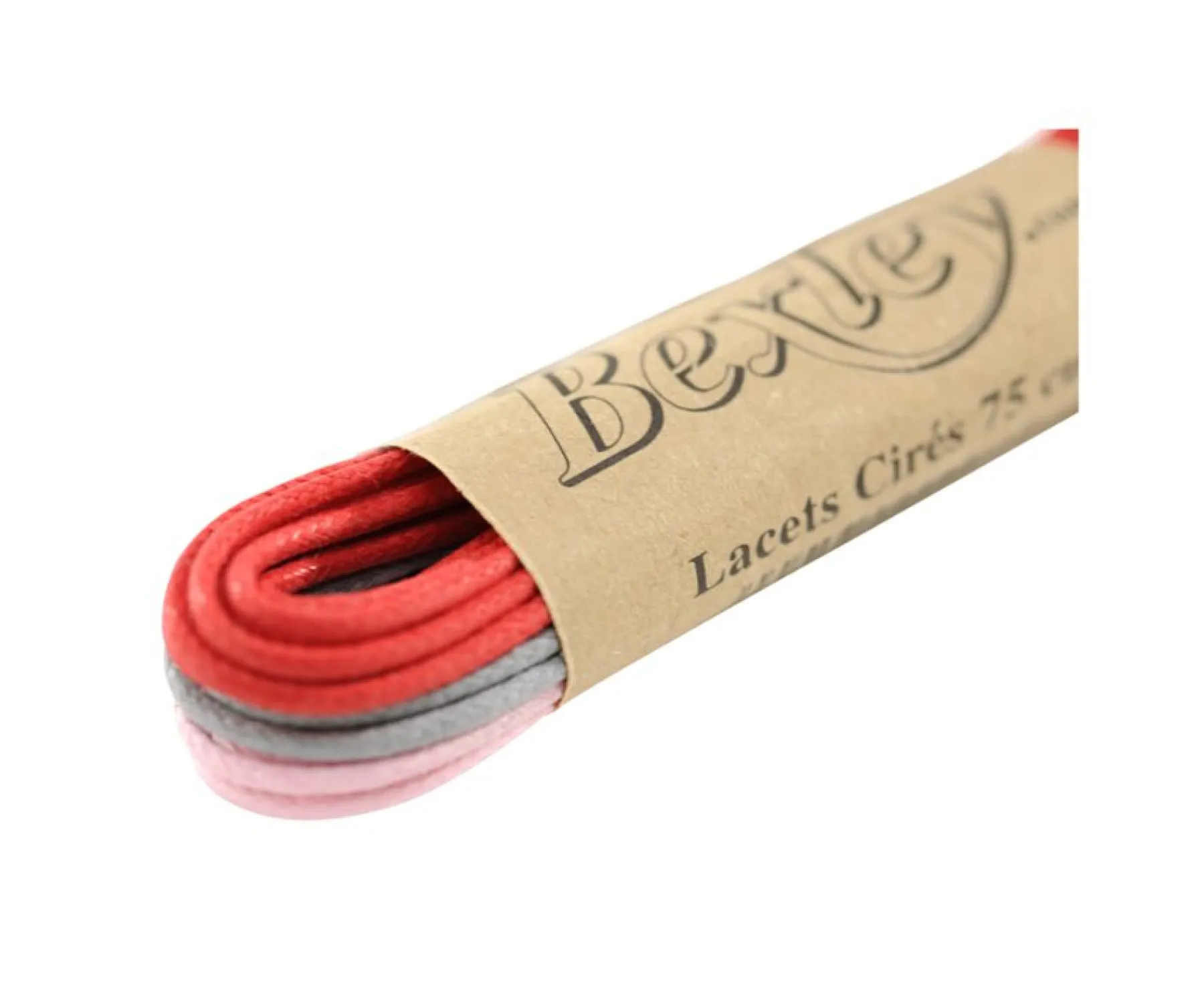 Shoes Bexley | 3 Pairs Of Shoelaces For Dress Shoes - Red, Grey & Pink Grey, Pink And Red