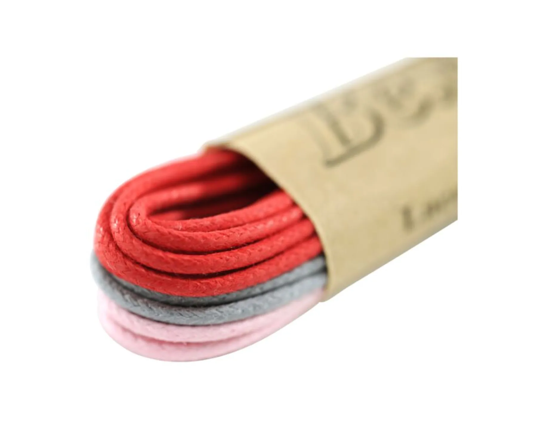 Shoes Bexley | 3 Pairs Of Shoelaces For Dress Shoes - Red, Grey & Pink Grey, Pink And Red