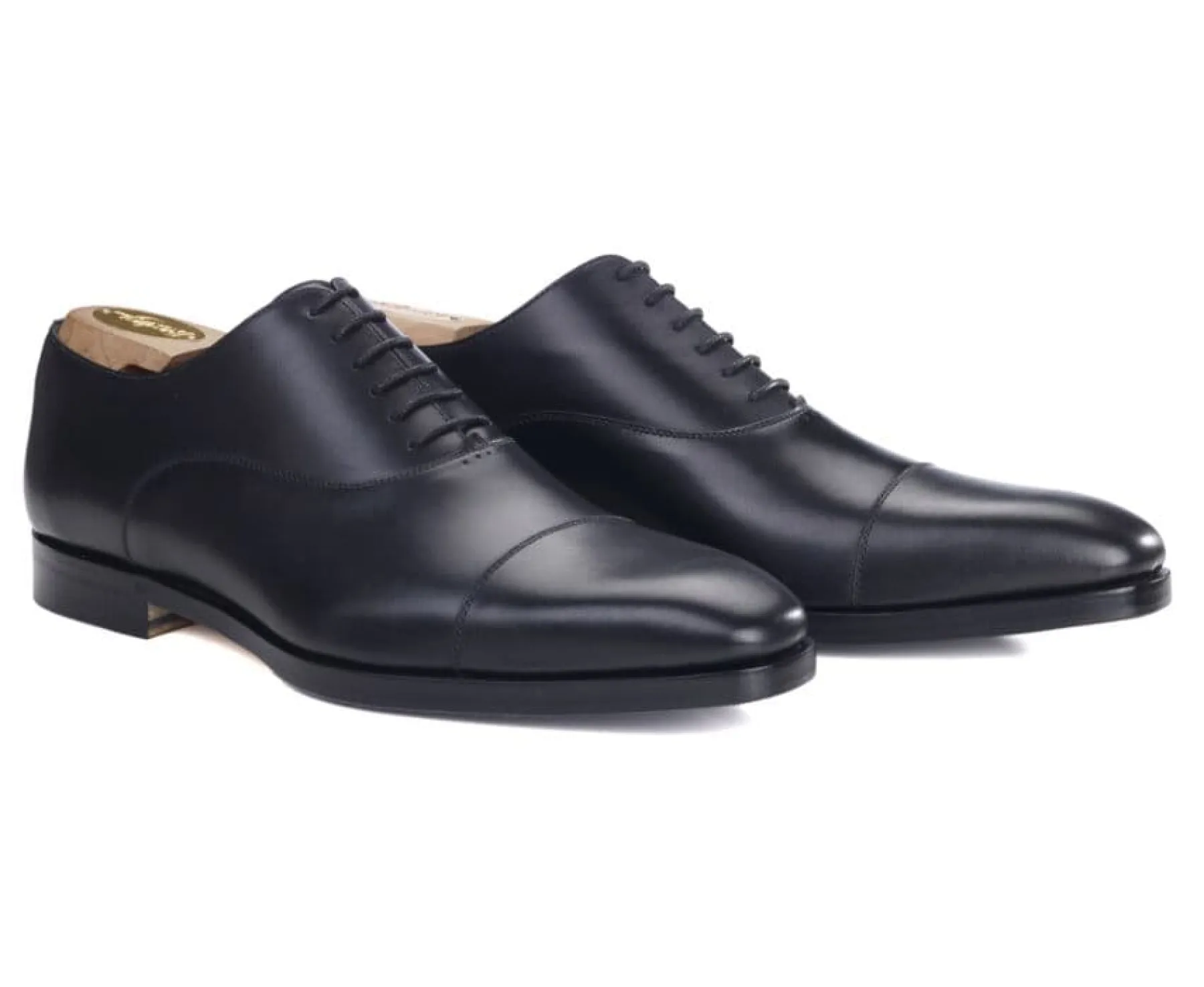 Shoes Bexley Oxford Shoes | Patina Black Oxford Shoes - Leather Outsole & Rubber Pad Spezia Ii Patin Black With Patine
