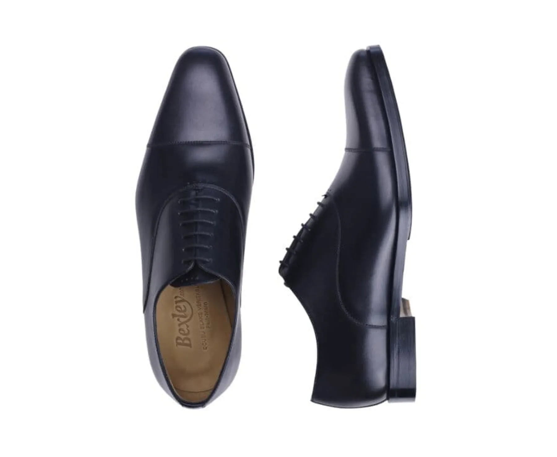 Shoes Bexley Oxford Shoes | Patina Black Oxford Shoes - Leather Outsole & Rubber Pad Spezia Ii Patin Black With Patine