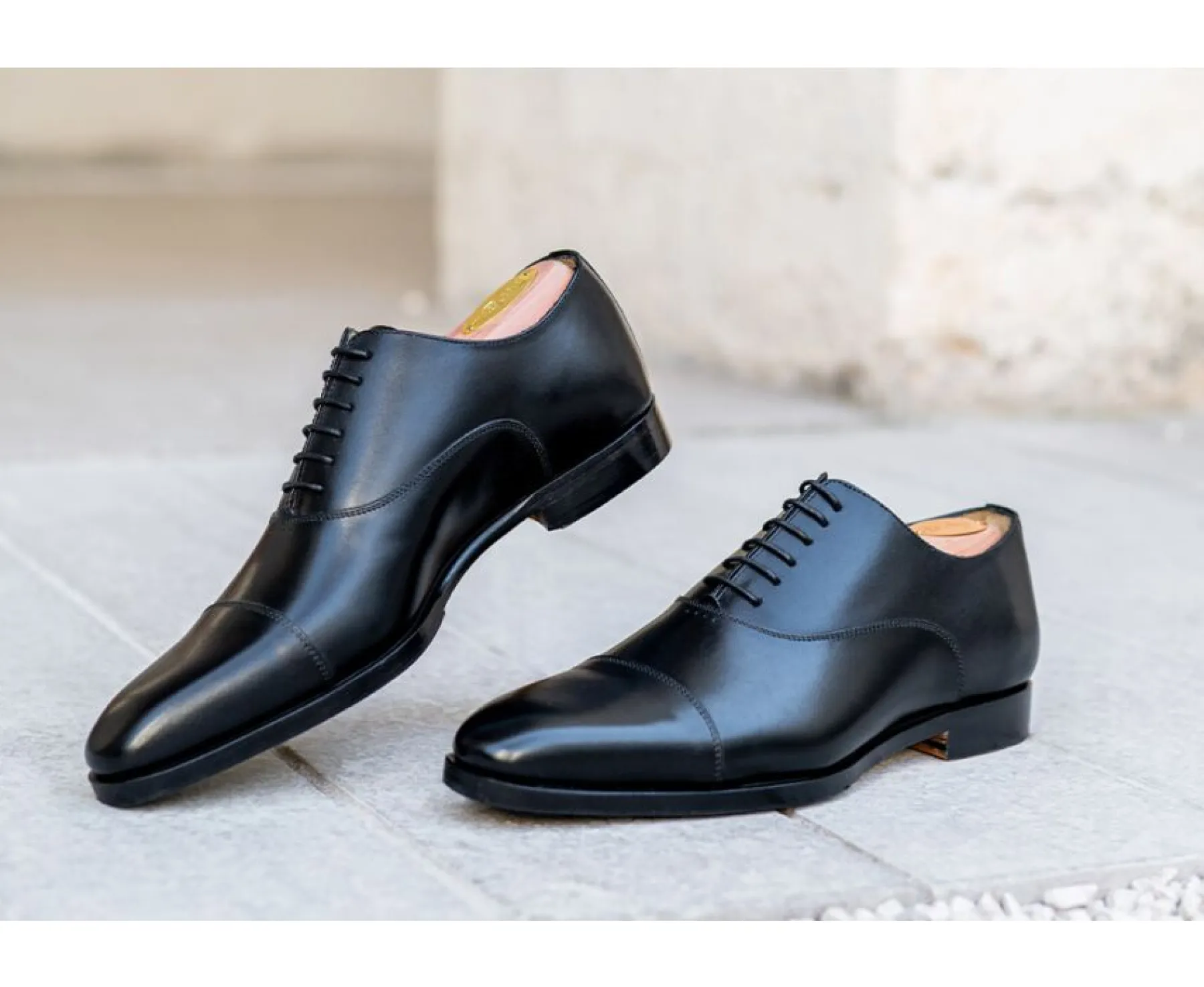 Shoes Bexley Oxford Shoes | Patina Black Oxford Shoes - Leather Outsole & Rubber Pad Spezia Ii Patin Black With Patine
