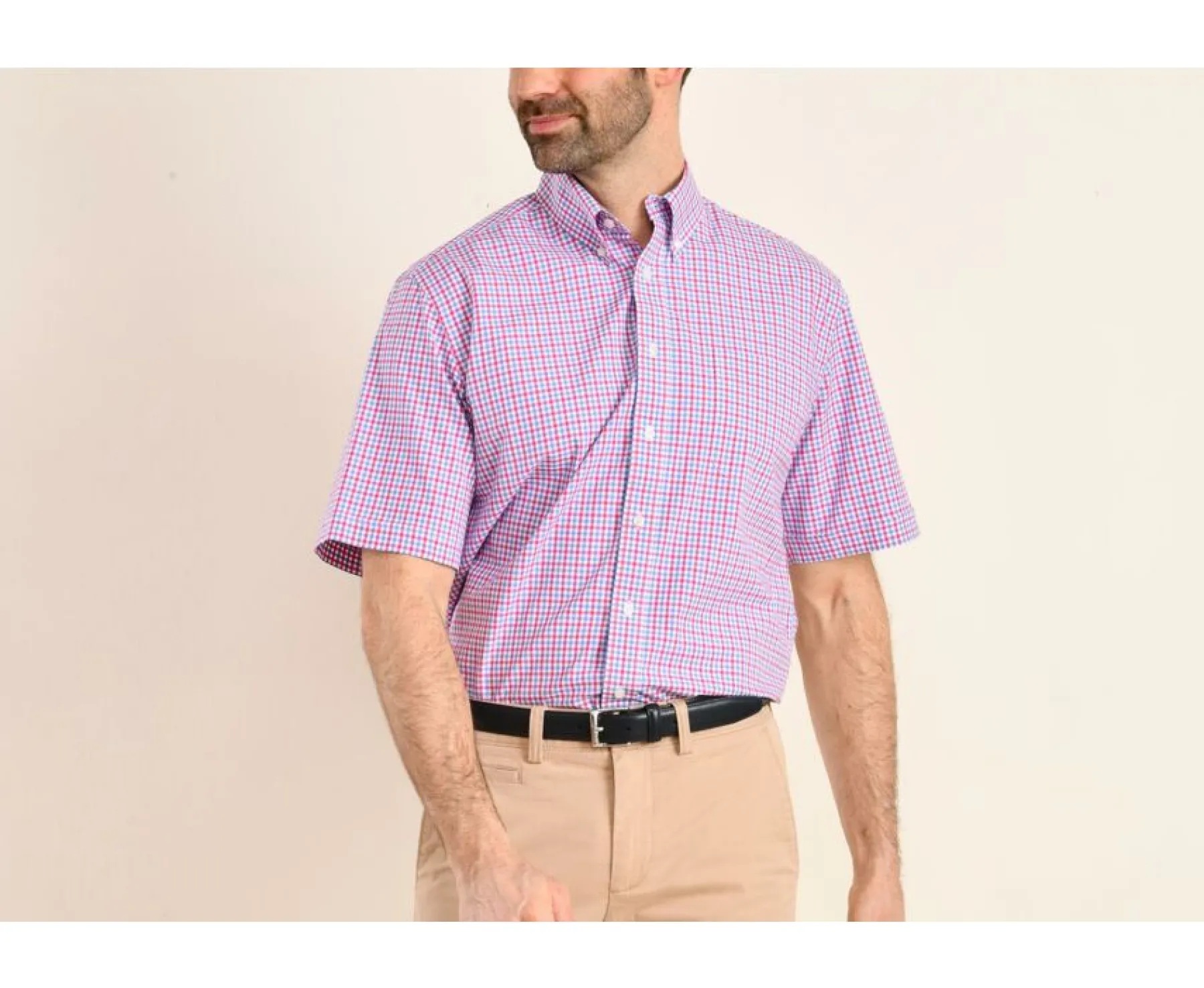 Shirts Bexley | Pink Blue And White Cotton Shirt - Chest Pocket Cullen Mc Pink, Blue And White