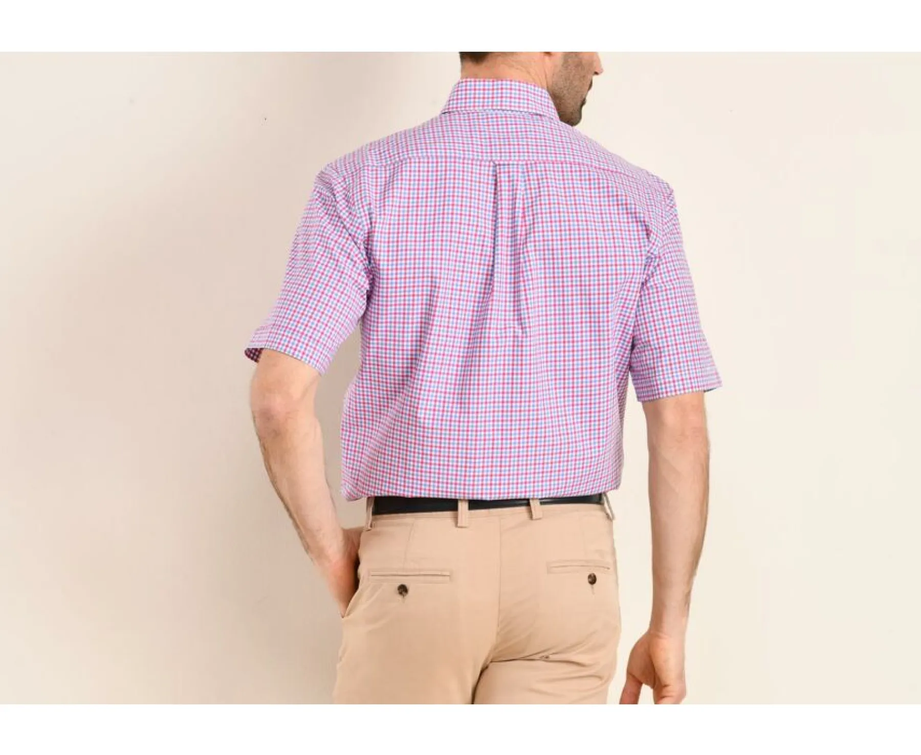 Shirts Bexley | Pink Blue And White Cotton Shirt - Chest Pocket Cullen Mc Pink, Blue And White