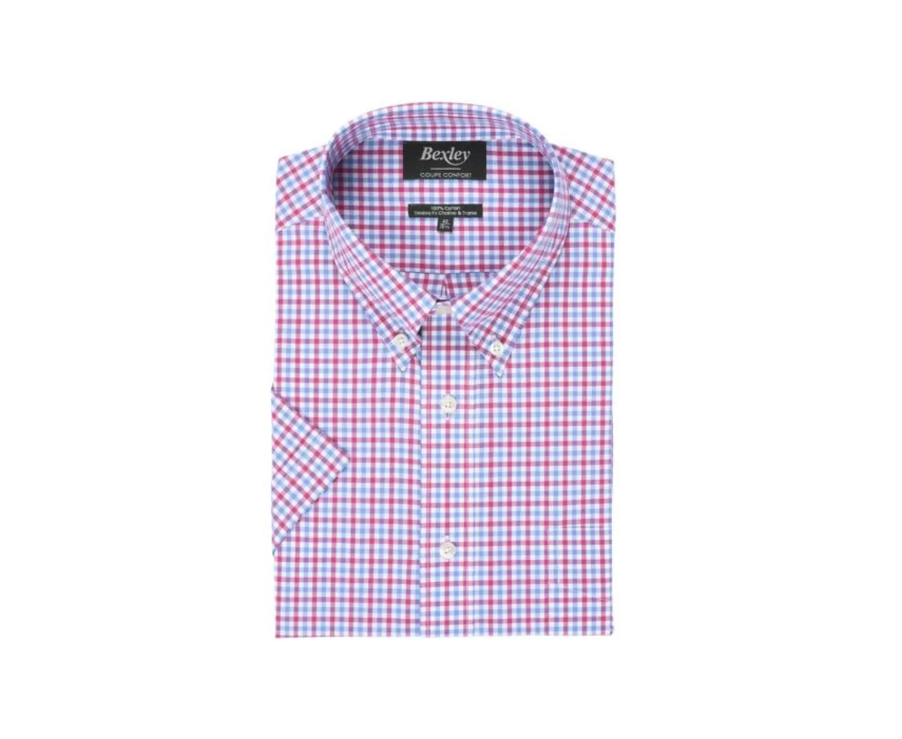 Shirts Bexley | Pink Blue And White Cotton Shirt - Chest Pocket Cullen Mc Pink, Blue And White