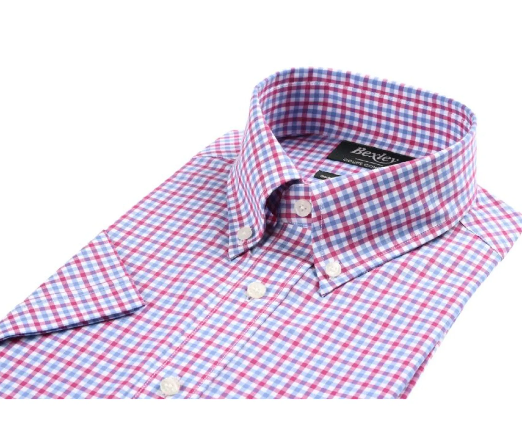 Shirts Bexley | Pink Blue And White Cotton Shirt - Chest Pocket Cullen Mc Pink, Blue And White