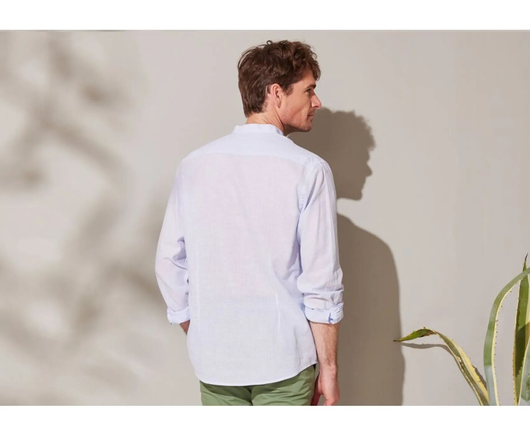 Shirts Bexley | Thin White And Blue Stripes Cotton Linen Tunic Shirt Valbert Blue And White
