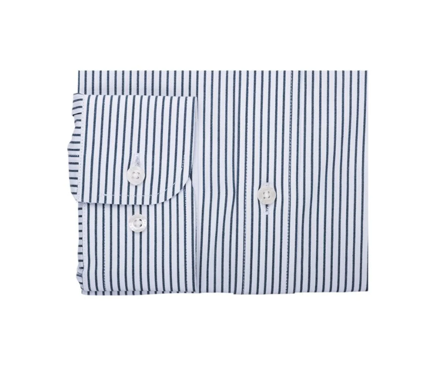 Shirts Bexley | White Shirt With Dark Green Stripes And Chest Pocket - Broderick | White & Dark Green